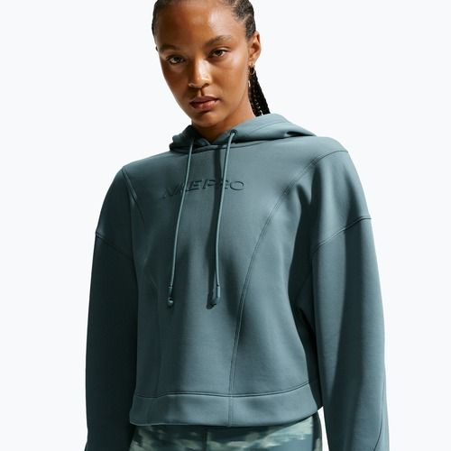 Felpa da allenamento da donna Nike Pro Therma-Fit Hoodie mineral slate/white