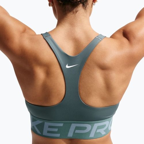 Reggiseno sportivo Nike Pro Sculpt Medium Support mineral slate/denim turquoise/white