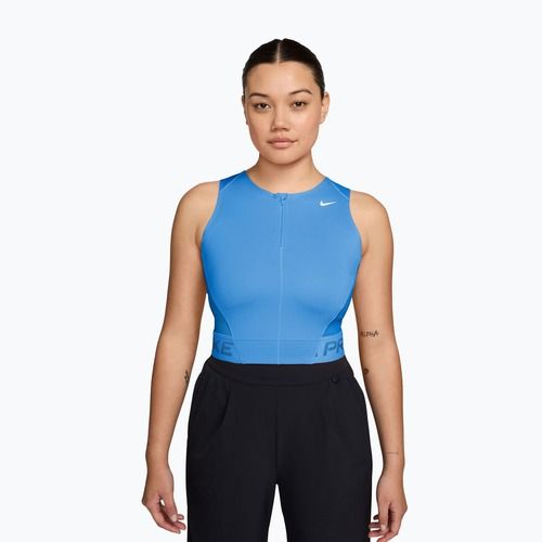 Maglietta da allenamento da donna Nike Pro Dri-Fit university blue/light photo blue/white