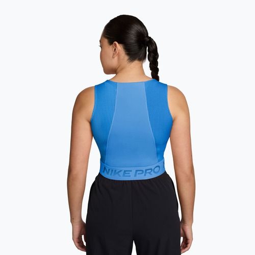 Maglietta da allenamento da donna Nike Pro Dri-Fit university blue/light photo blue/white