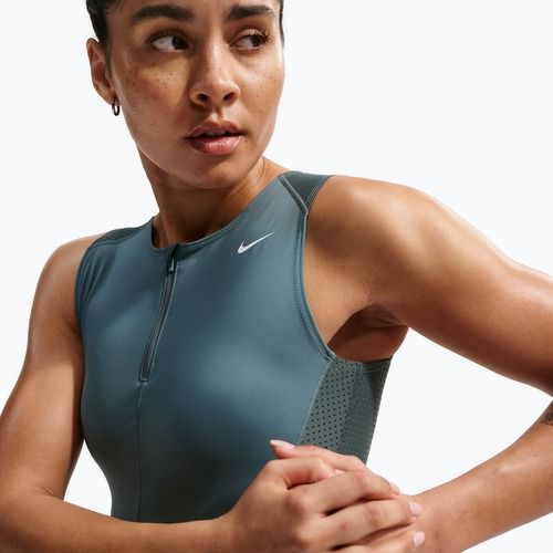 Maglietta da allenamento da donna Nike Pro Dri-Fit mineral slate/faded spruce/white
