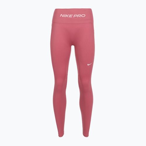 Leggings da allenamento da donna Nike Pro Seamless High Waisted 7/8 peony/white