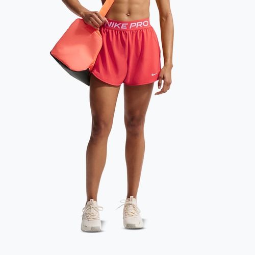 Pantaloncini da allenamento da donna Nike Pro 2in1 light crimson/white