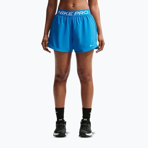 Pantaloncini da allenamento da donna Nike Pro 2in1 light photo blue/white