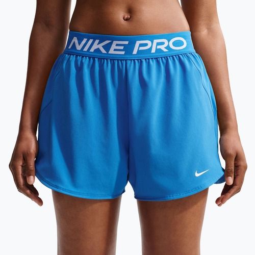 Pantaloncini da allenamento da donna Nike Pro 2in1 light photo blue/white