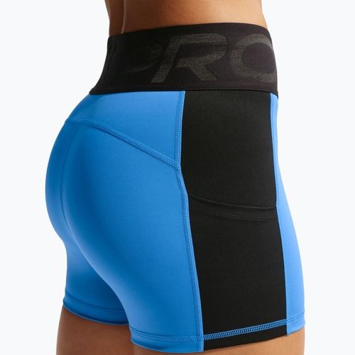 Pantaloncini da allenamento da donna Nike Pro Sculpt Dri-Fit High-Waisted Biker 5" light photo blue/black/white