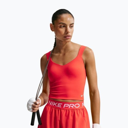 Maglietta da allenamento da donna Nike Pro Sculpt Medium Support Padded Tank light crimson/white