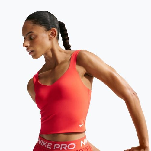 Maglietta da allenamento da donna Nike Pro Sculpt Medium Support Padded Tank light crimson/white