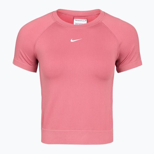 Maglietta da allenamento da donna Nike Pro Seamless Dri-Fit peony/white