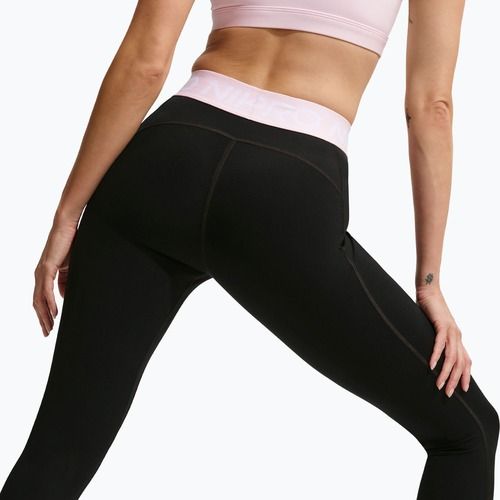 Leggings da donna Nike Pro Mid-Rise Full black/pink foam/white
