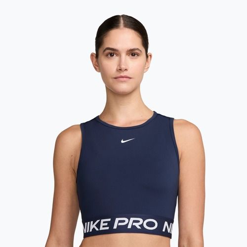 Top sportivo da donna Nike Pro Dri-Fit midnight navy/white