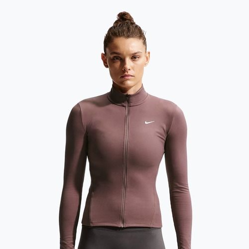 Felpa da allenamento da donna Nike One Fitted Dri-Fit Full-Zip burgundy tattoo/white