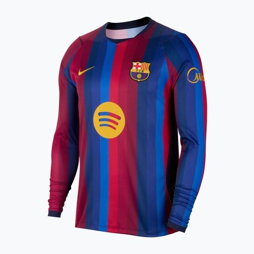 Maglia da calcio a maniche lunghe da uomo Nike FC Barcelona Dri-Fit Stadium Home LS deep garnet/blue void/mineral yellow
