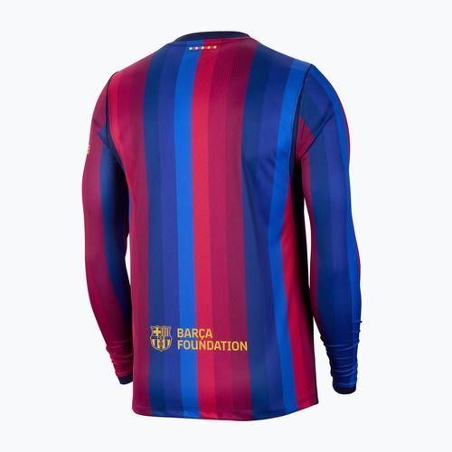 Maglia da calcio a maniche lunghe da uomo Nike FC Barcelona Dri-Fit Stadium Home LS deep garnet/blue void/mineral yellow