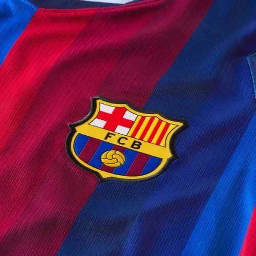 Maglia da calcio a maniche lunghe da uomo Nike FC Barcelona Dri-Fit Stadium Home LS deep garnet/blue void/mineral yellow