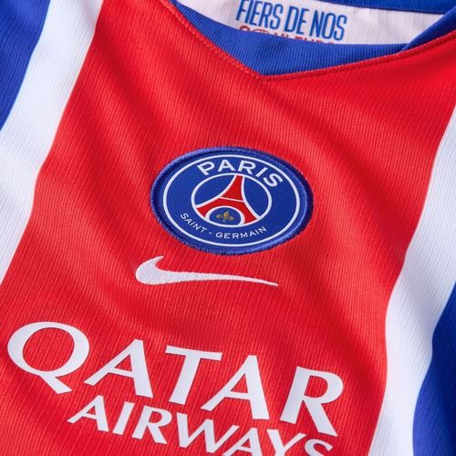 Maglietta da calcio per bambini Nike Paris Saint-Germain Dri-Fit Stadium Home old royal/white/university red/white