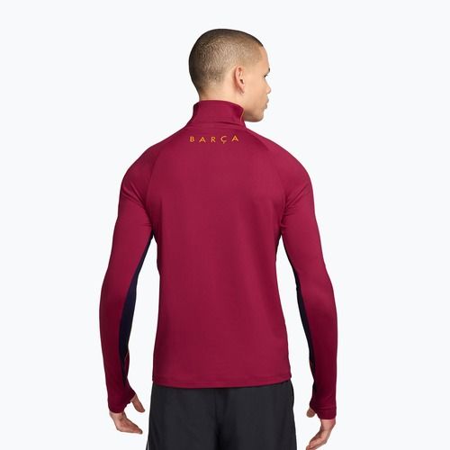 Felpa da calcio da uomo Nike FC Barcelona Strike Soccer Drill Top noble red/mineral yellow/mineral yellow