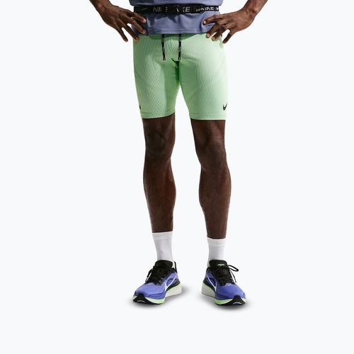 Leggings da allenamento da uomo Nike AeroSwift Dri-Fit ADV 1/2 Tights lime blast/steam/light silver/black