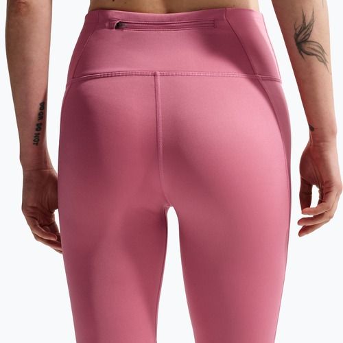 Leggings da corsa da donna Nike Tempo Swoosh Run High-Waisted 7/8 peony/white