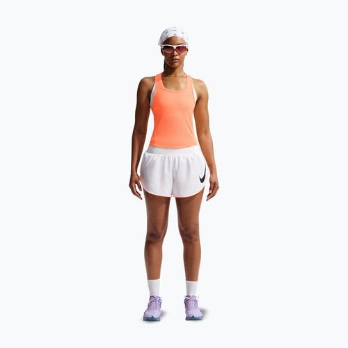 Pantaloncini da corsa da donna Nike Tempo Swoosh Dri-Fit Mid-Rise Brief-Lined white/orange pulse/black