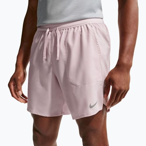 Pantaloncini da corsa da uomo Nike Stride Dri-Fit Brief-Lined 7" particle rose
