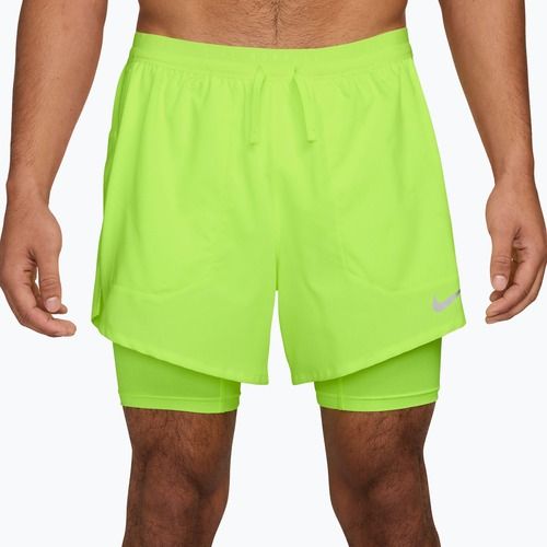 Pantaloncini da corsa da uomo Nike Stride Dri-Fit Hybrid 5" volt ice