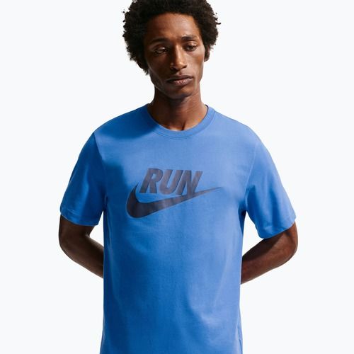 Maglietta da corsa da uomo Nike Dri-Fit Running blue crystal/thunder blue