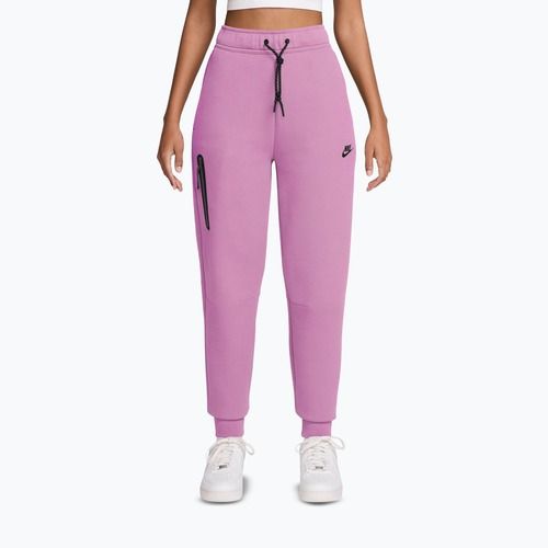 Pantaloni da donna Nike Sportswear Tech Fleece Mid-Rise light magenta/black