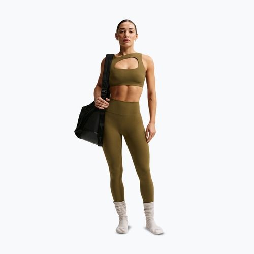 Reggiseno sportivo Nike Zenvy Light-Support Lightly Lined olive flak/white