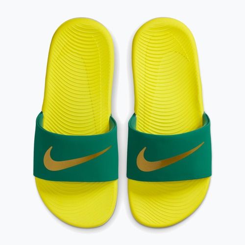 Ciabatte per bambini Nike Coffee malachite/sonic yellow/metallic gold