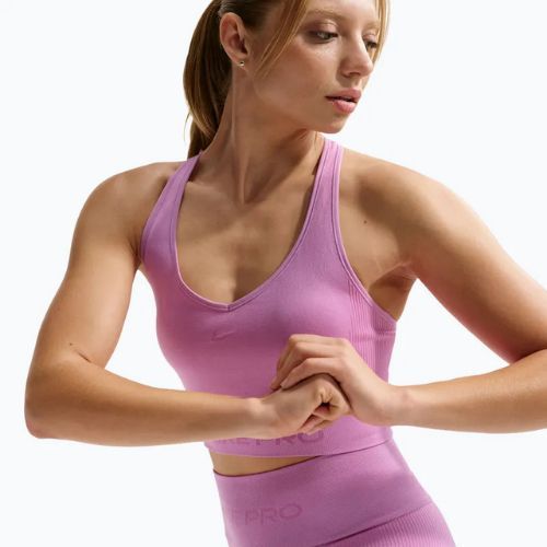 Top sportivo Nike Pro Seamless Dri-Fit Cropped light magenta