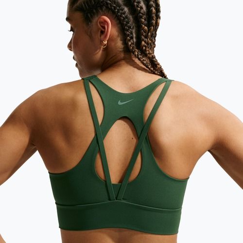 Reggiseno sportivo Nike Zenvy Light Support Longline fir/white