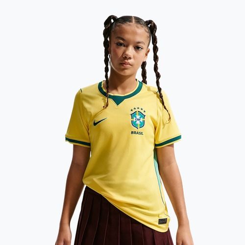 Maglietta da calcio per bambini Nike Brazil 2026 Stadium Home Soccer Replica canary/light menta/geode teal