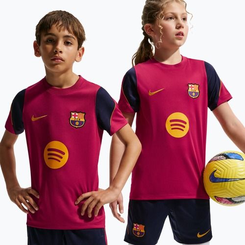 Maglietta da calcio per bambini Nike FC Barcelona Strike Dri-Fit noble red/blackened blue
