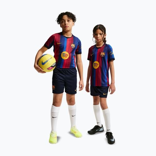 Pantaloncini da calcio per bambini Nike FC Barcelona Dri-Fit Stadium Home blackened blue/mineral yellow