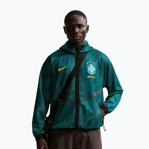 Giacca da calcio da uomo Nike Brazil Soccer Anthem geode teal/light mint/midwest gold