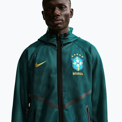 Giacca da calcio da uomo Nike Brazil Soccer Anthem geode teal/light mint/midwest gold