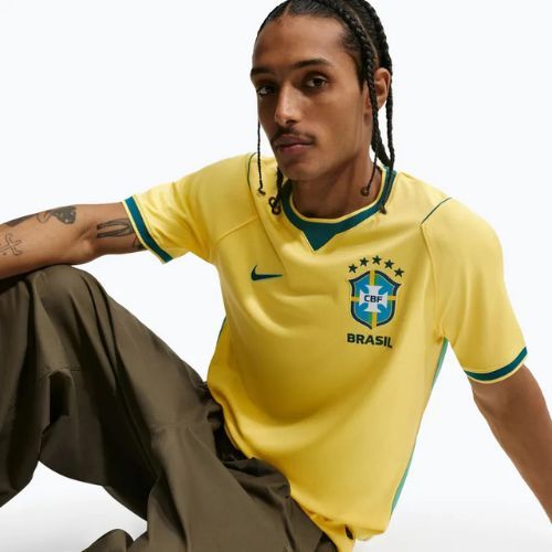 Maglietta da calcio da uomo Nike Brazil 2026 Stadium Home Soccer Replica canary/light menta/geode teal