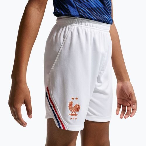 Pantaloncini da calcio per bambini Nike FFF 2026 Stadium Home white/metallic copper