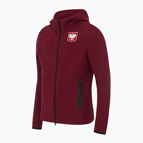 Felpa da calcio uomo Nike Tech Fleece Poland Full Zip Hoodie team red