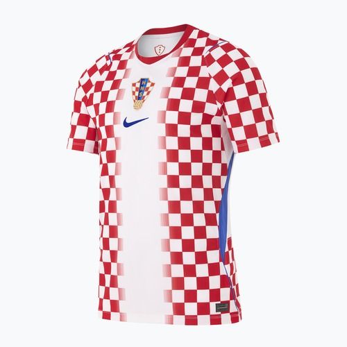 Maglietta da calcio da uomo Nike Dri-Fit Croatia Stadium Home 2026 white/university red