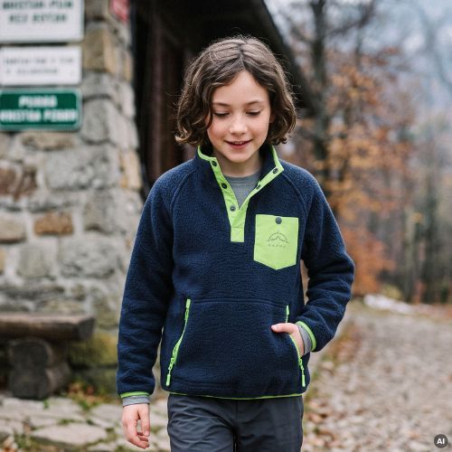 Felpa in pile per bambini KADVA RODIA JR blu