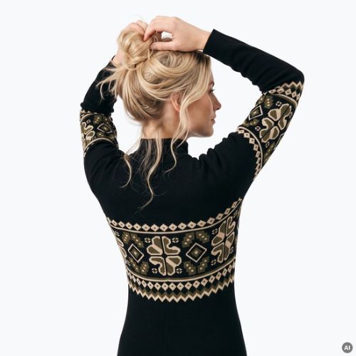 Tuta intera da donna Woolcano SWT1095 Czarny/Kremowy