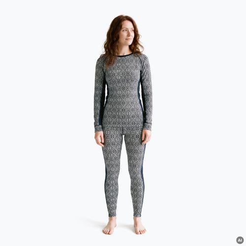 Completo di biancheria termica da donna Woolcano SET1109 Granatowy
