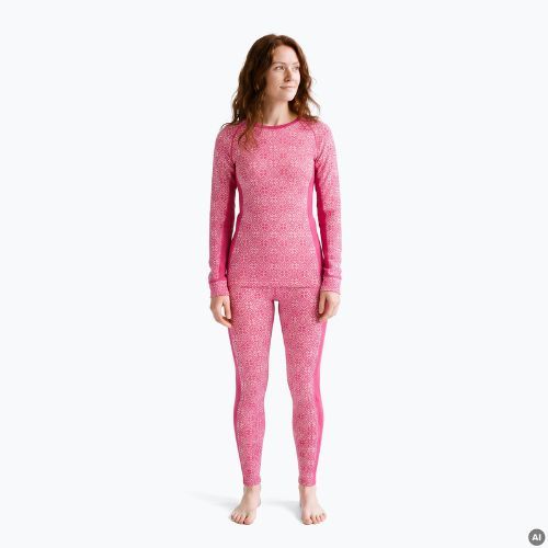 Completo di biancheria termica da donna Woolcano SET1109 Pink