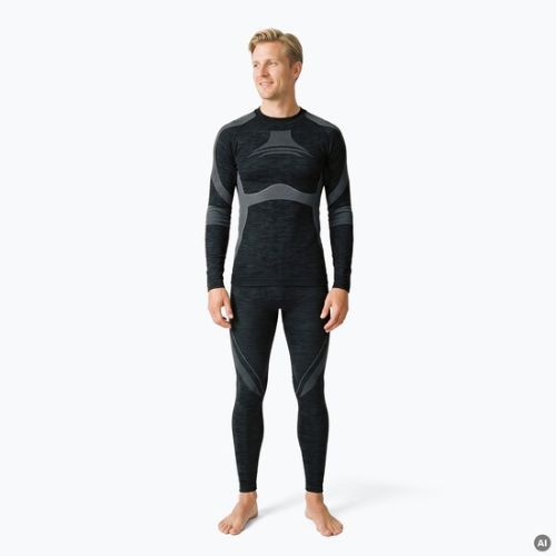 Completo intimo termico da uomo Woolcano SET1089 Czarny