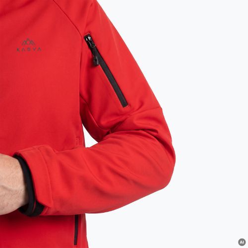 Felpa da trekking uomo KADVA Arix WP 5K/3K softshell ibrida rossa