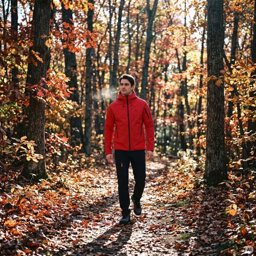 Felpa da trekking uomo KADVA Arix WP 5K/3K softshell ibrida rossa