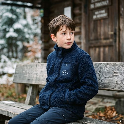 Felpa in pile per bambini KADVA Rodvik JR blu navy