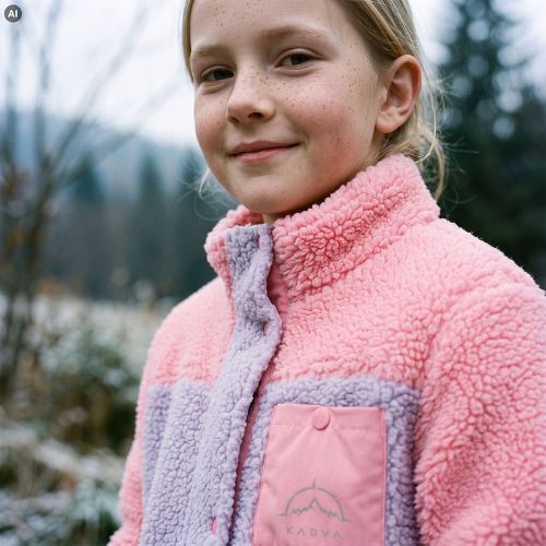 Felpa in pile per bambini KADVA Rodvik JRG rosa
